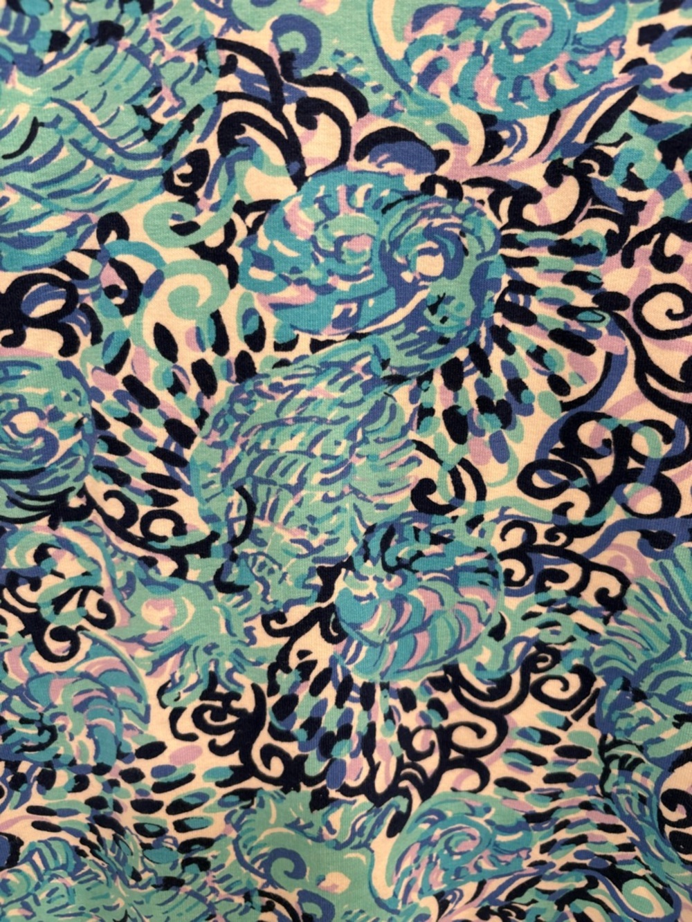 Lilly Pulitzer Janie Popover Light Aqua Spritz Seahorse Half Zip Sweatshirt XS - Picture 11 of 15